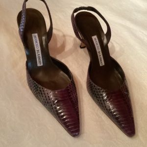 Purple Python Manolo Blahnik slingback 36.5